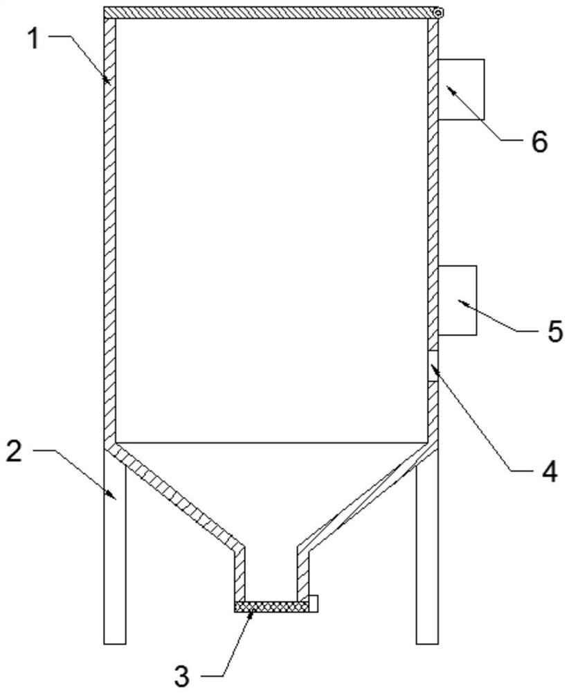 Automatic detection device for material shortage of hopper