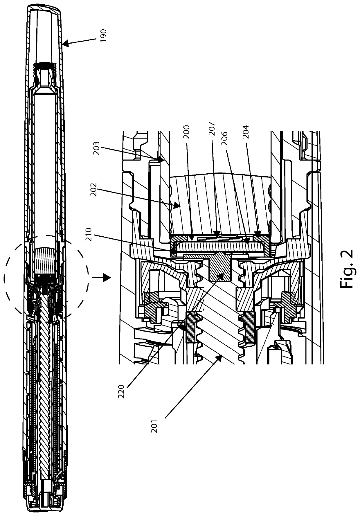 A rotary dosage sensing module for and in a disposable pen drug delivery device