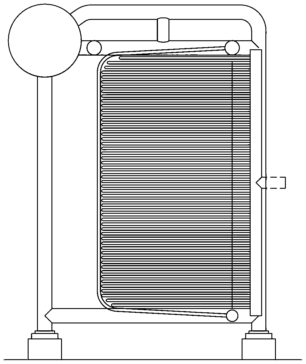 Horizontal gas corner tube boiler