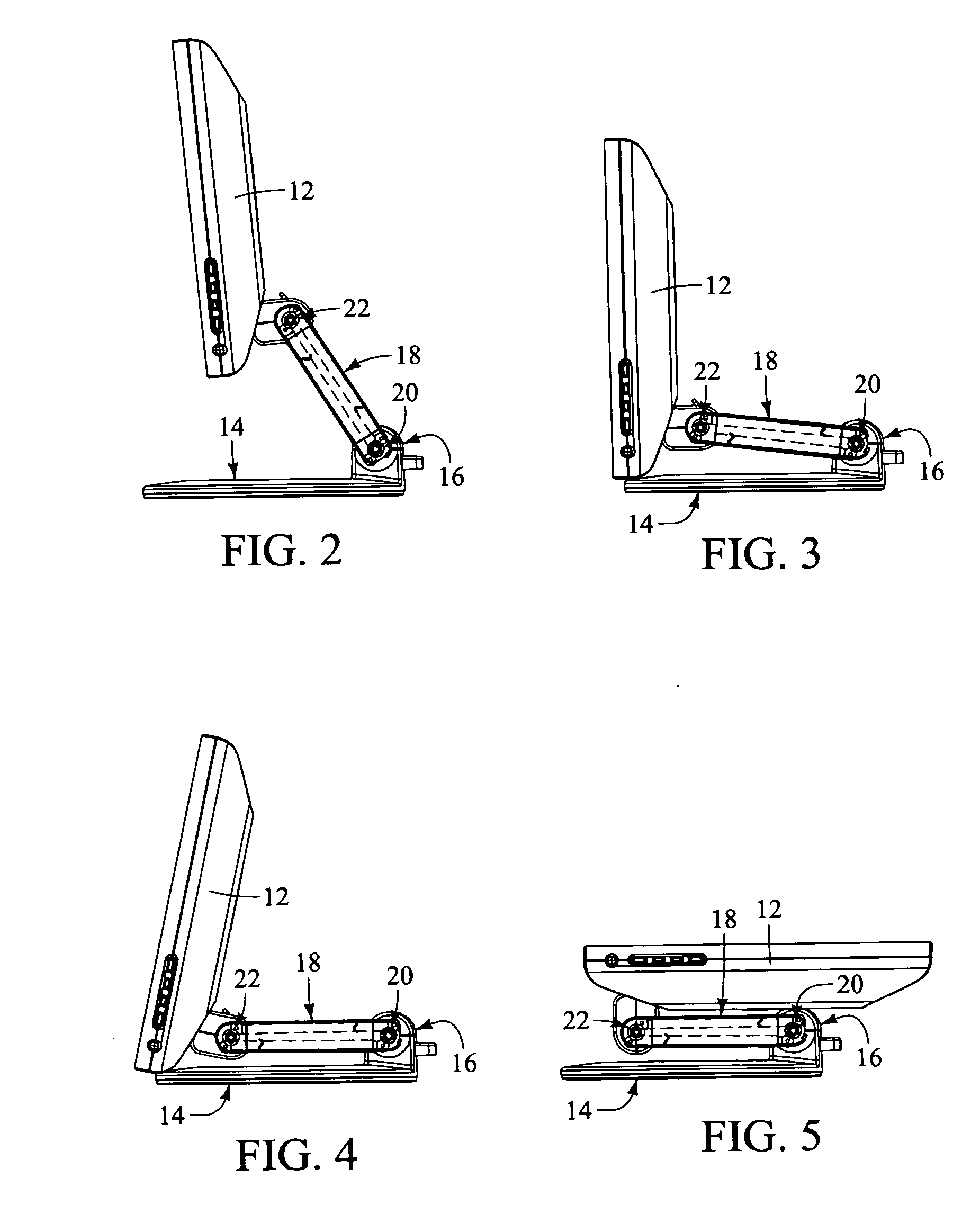 Thin computer monitor support apparatus