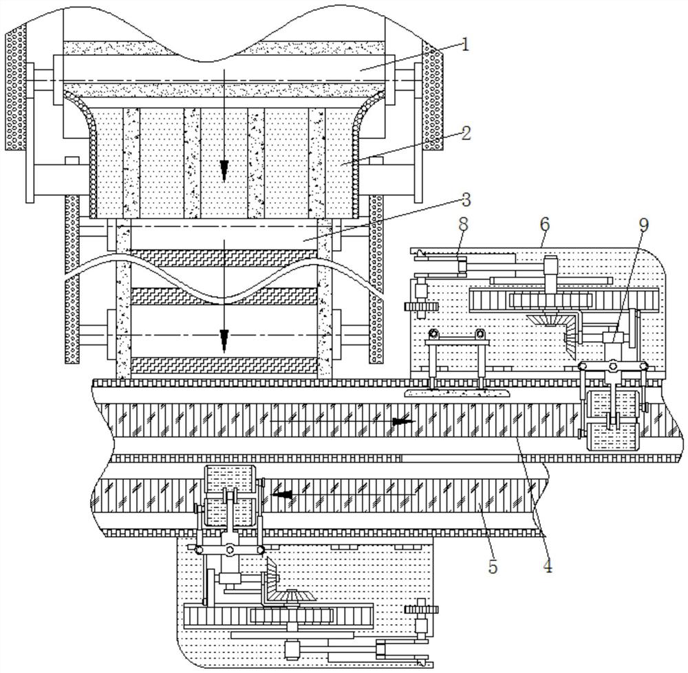 Automatic arranging, conveying and auxiliary adjusting system for bottle bodies