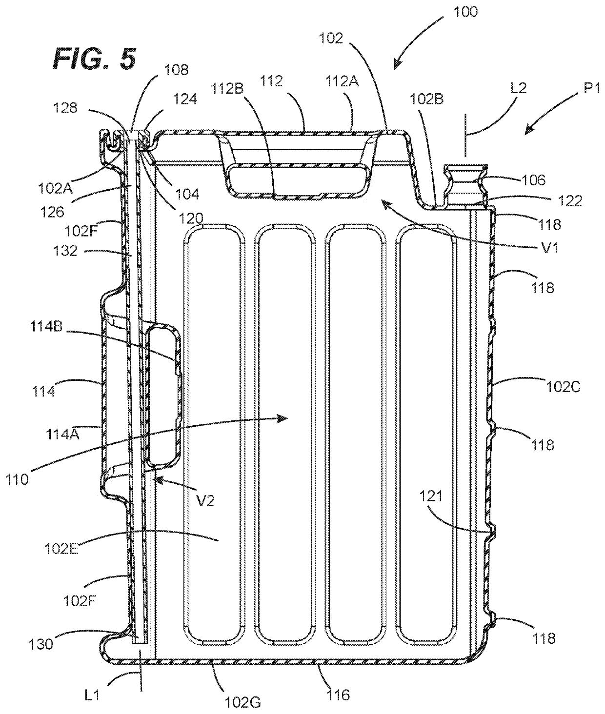 Liquid containers having a vent structure promoting improved liquid dispensing