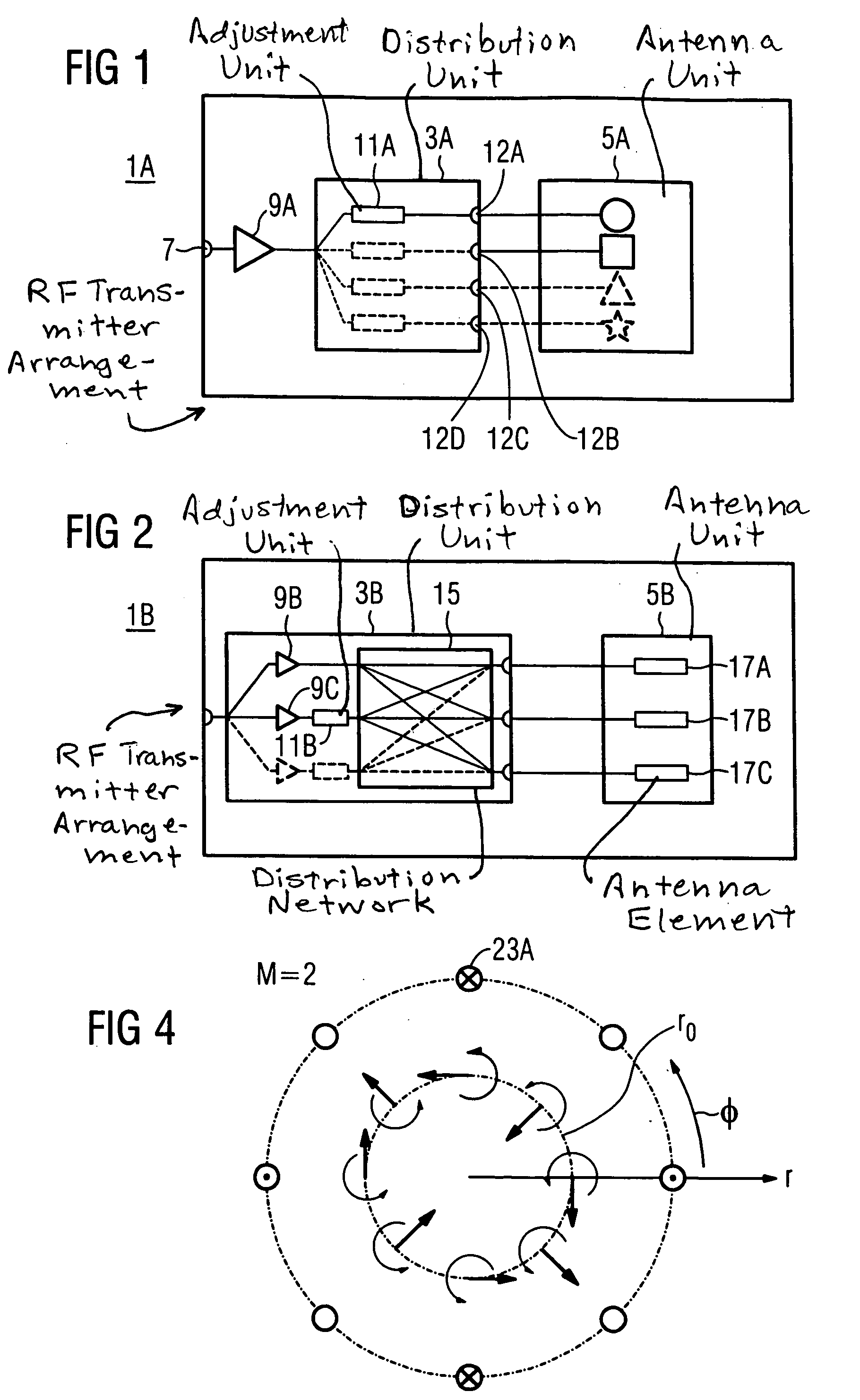 RF transmitter arrangement for an MR system, and method for determining a setting parameter therefor