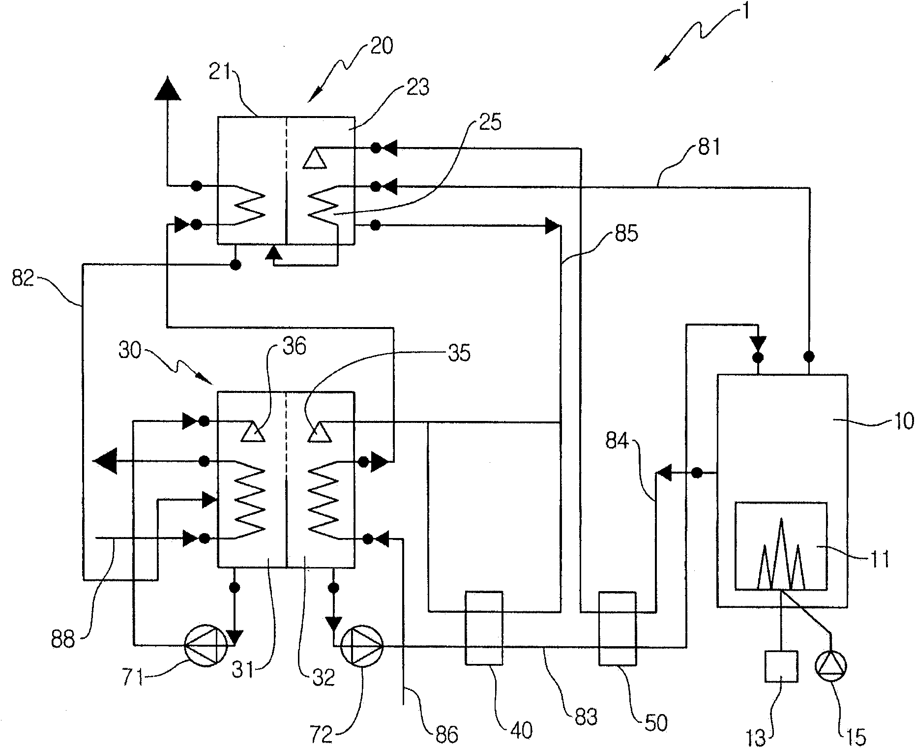 Liquid dispensing device and absorption type cold and hot water machine equipped with liquid dispensing device