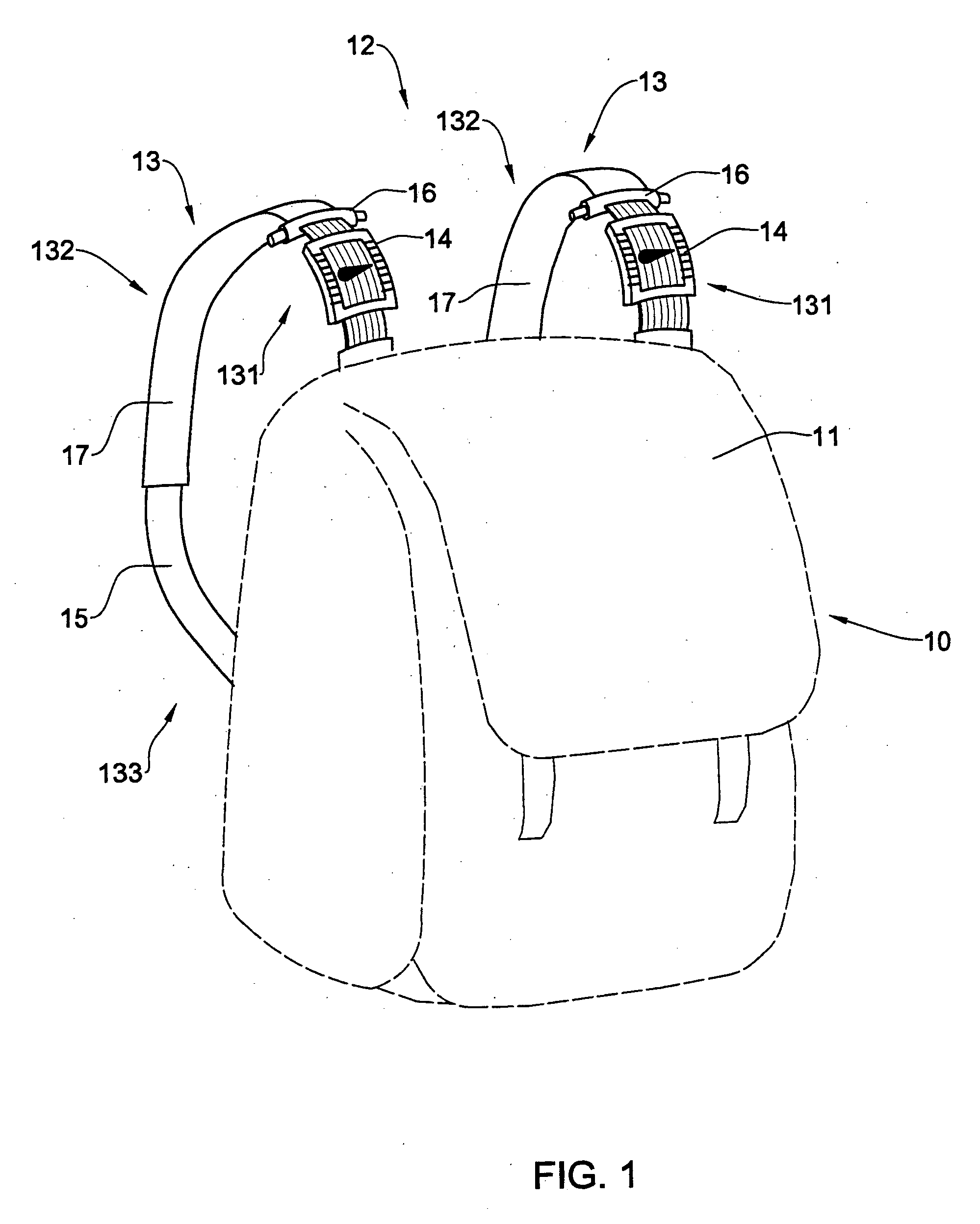 Backpack equipped with a weight-measuring device
