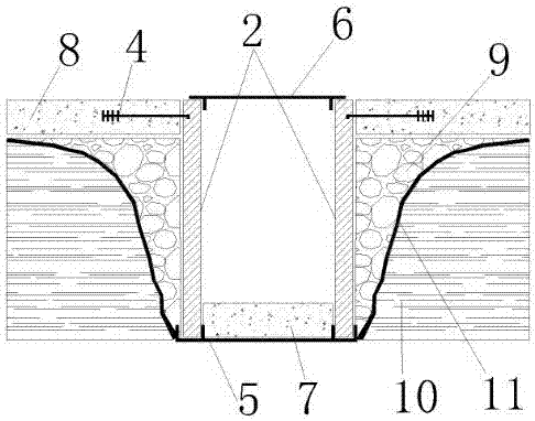 Building plastic template for replacing brick tyre membrane and installation method thereof