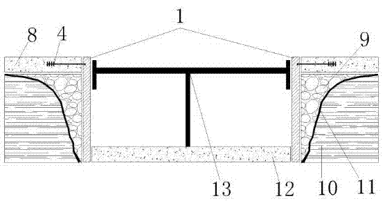 Building plastic template for replacing brick tyre membrane and installation method thereof