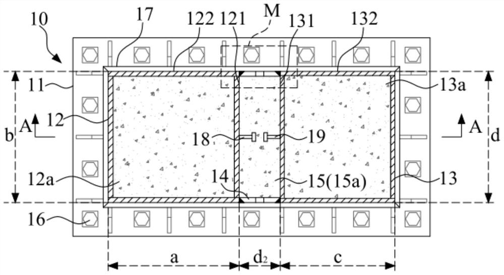 Double-steel-column combined column foot structure and construction method thereof