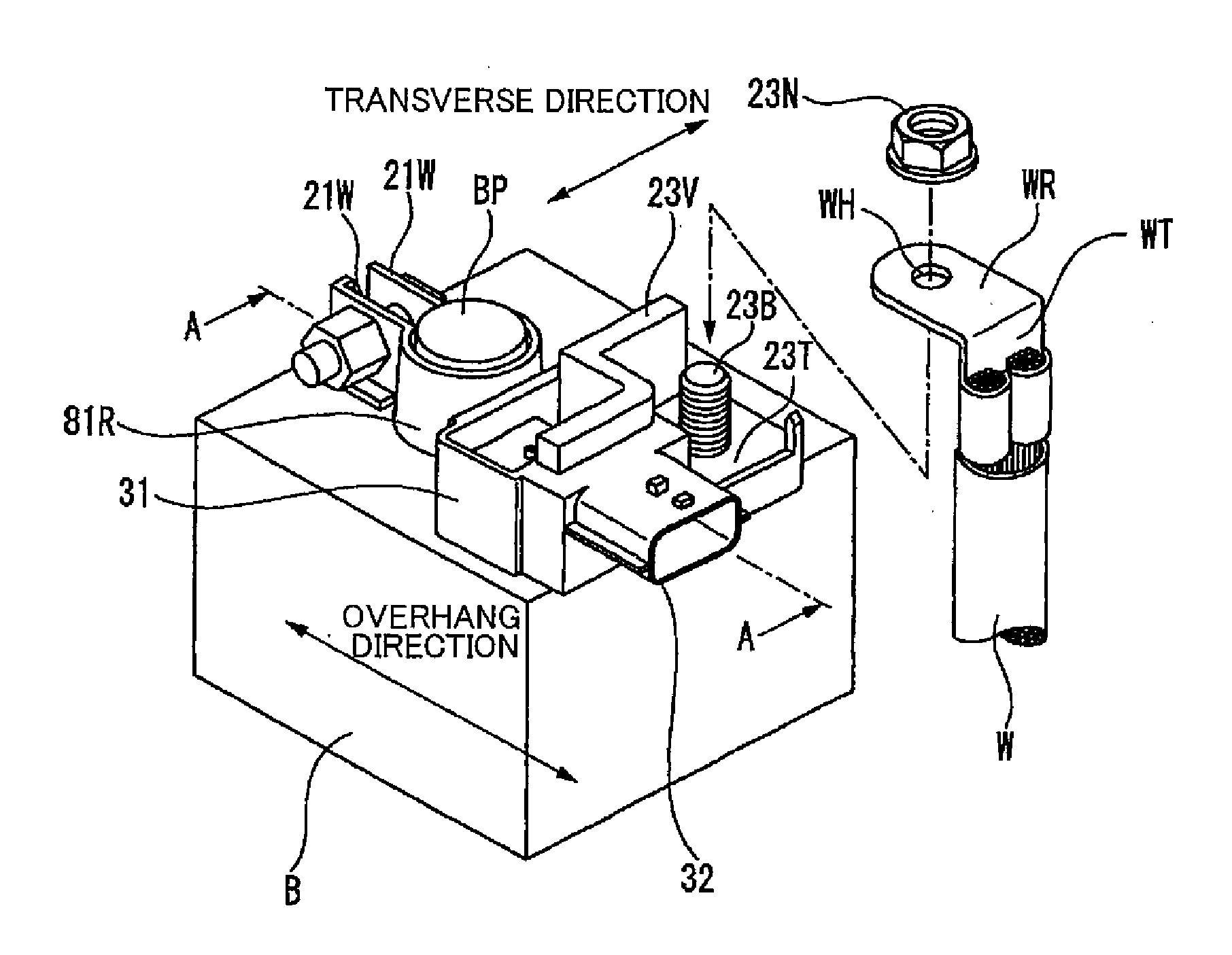 Battery terminal unit with current sensor