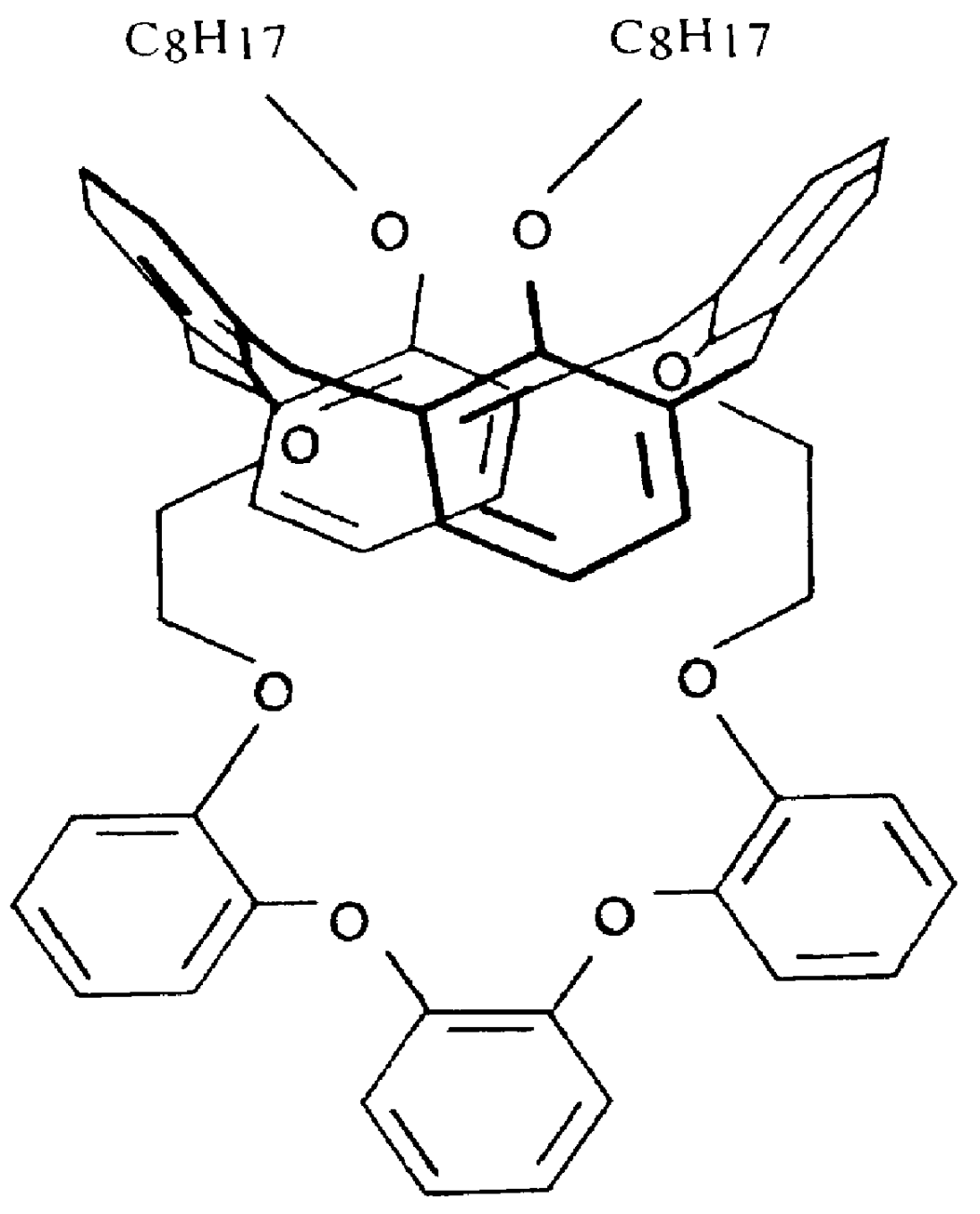 Crown calix[4]arenes, method of preparation and use for selective extraction of caesium