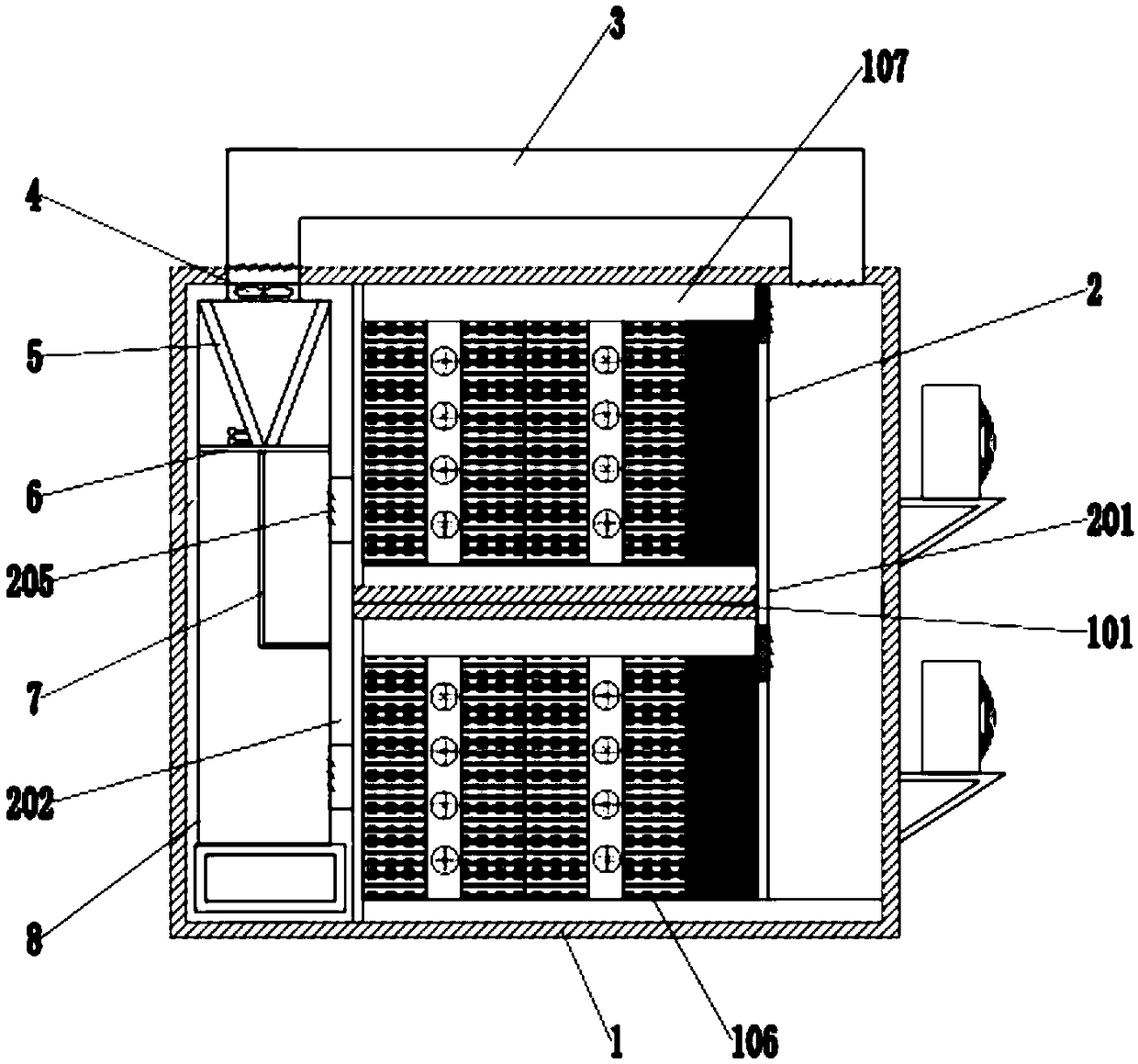 Double-layer and double-cold source container data center