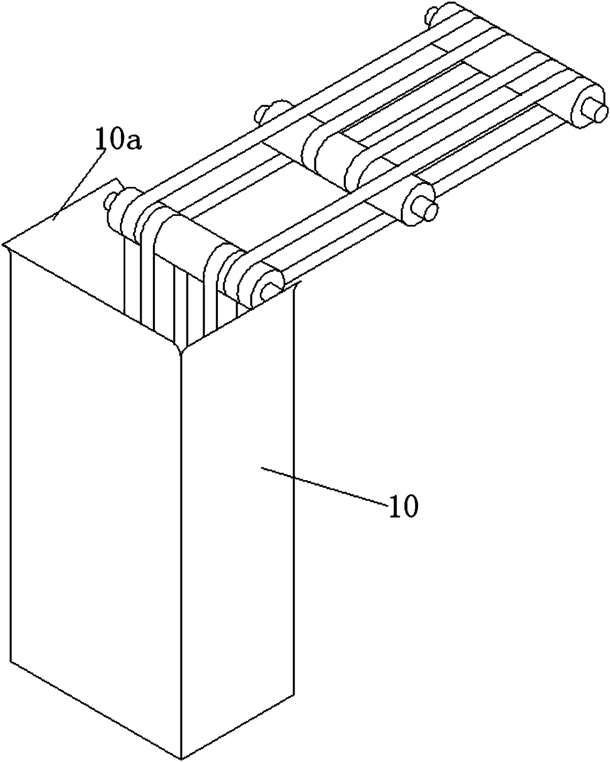 Pendulant conveying belt applied to heat dissipation fins