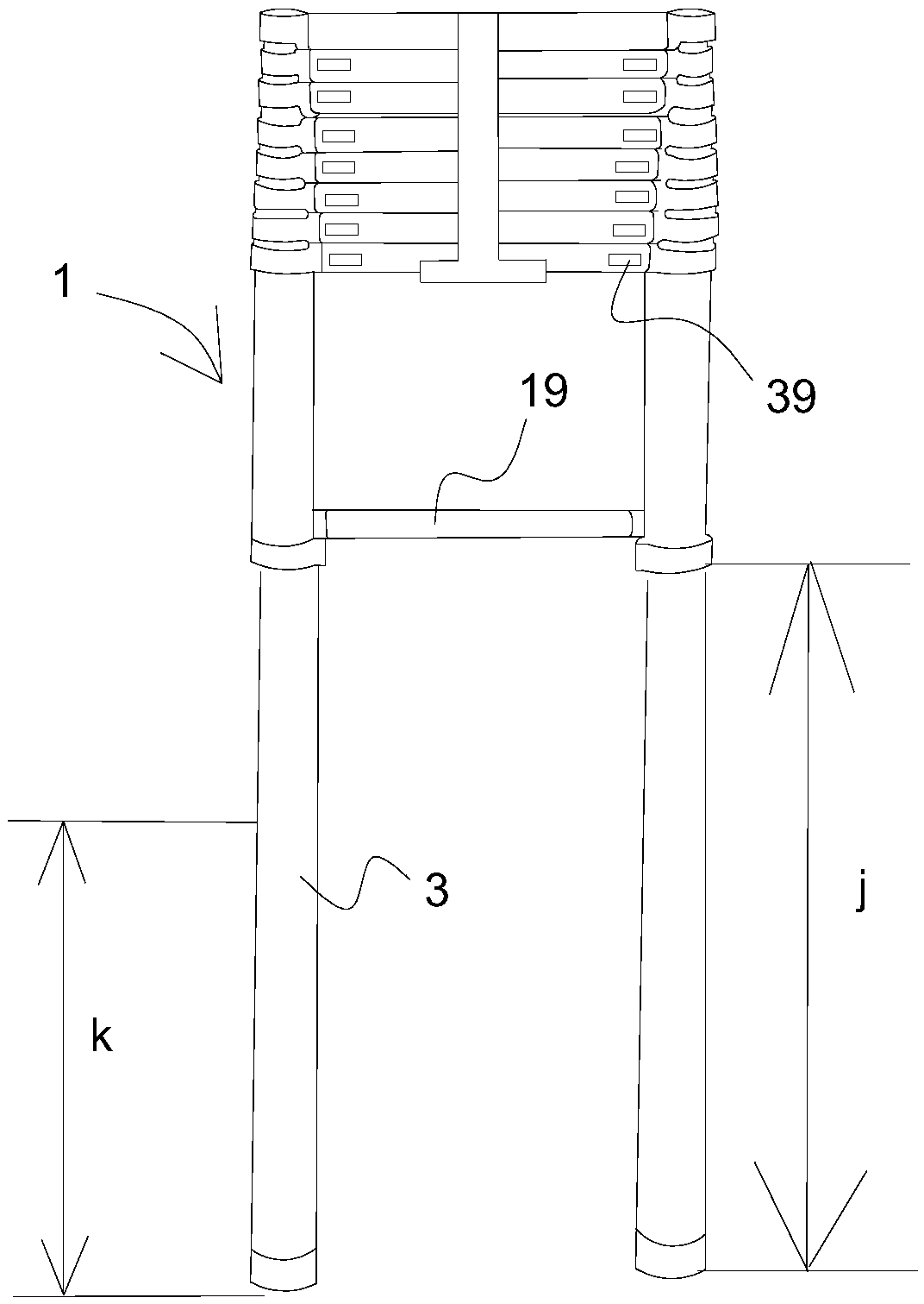 Device for escape up and down the floor and its application method
