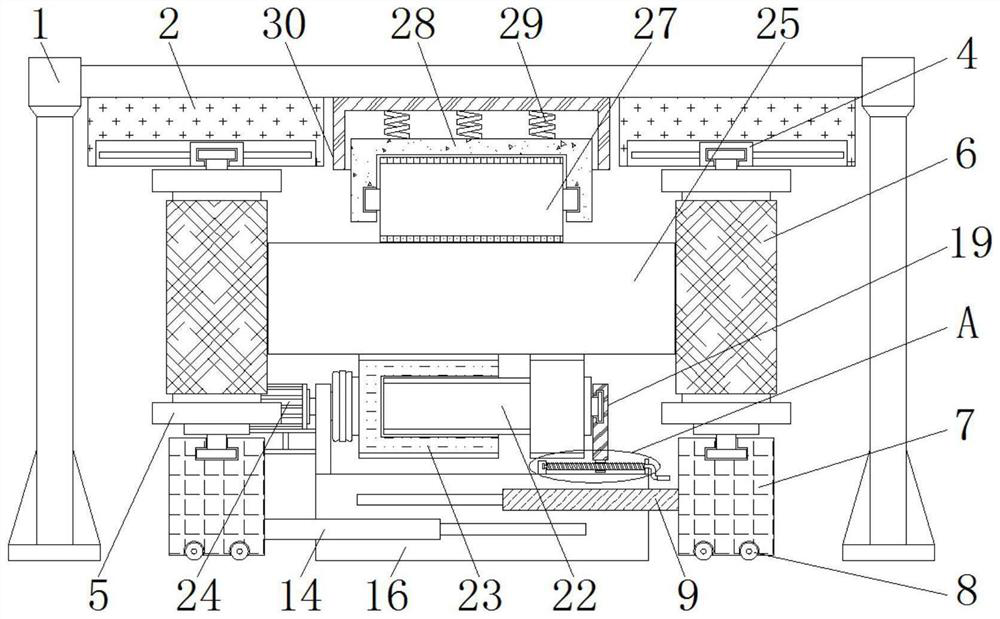 Strip material positioning device used for processing different sizes of annealed wafers