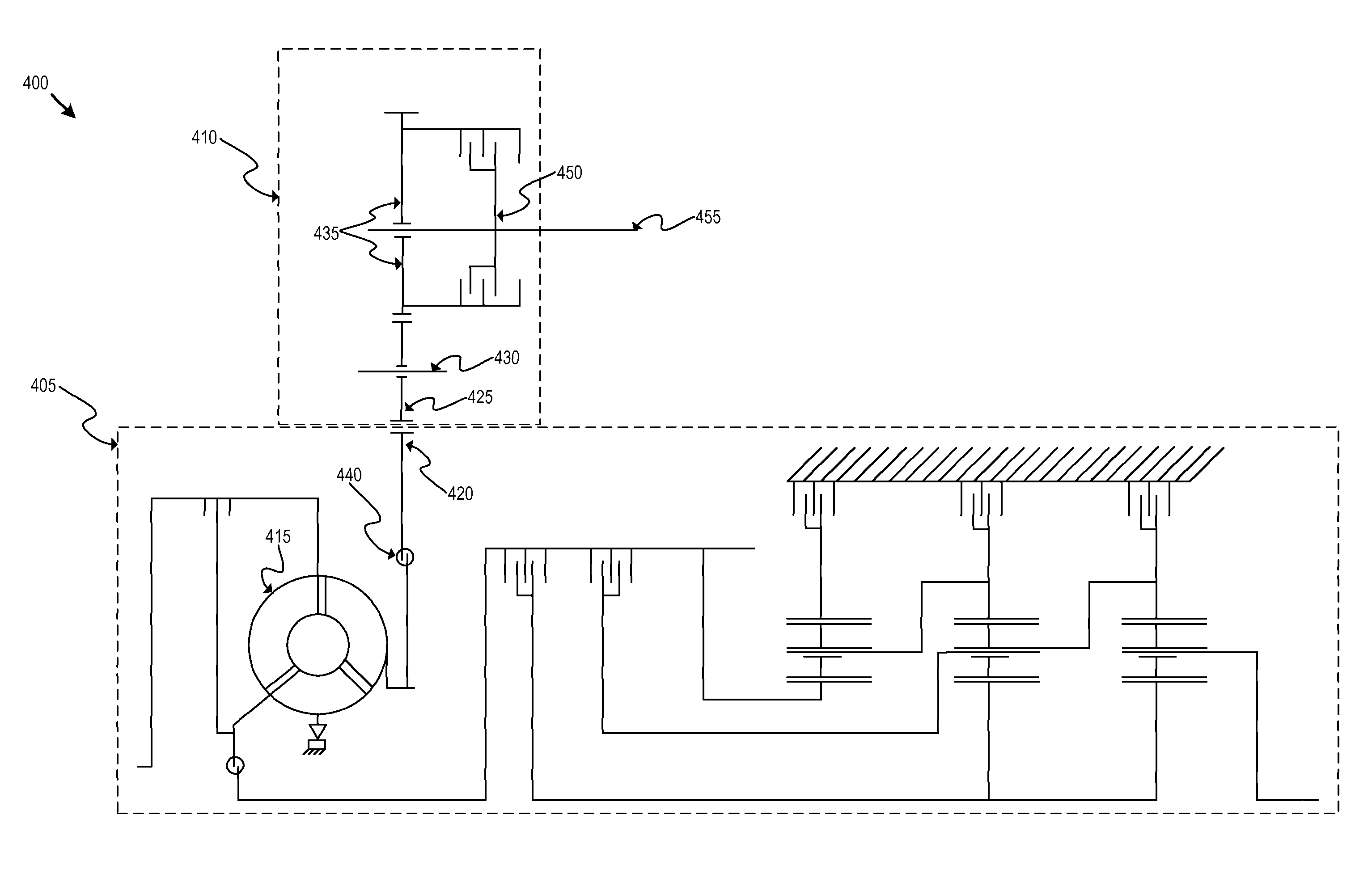 Transmission with integrated PTO input gear damper