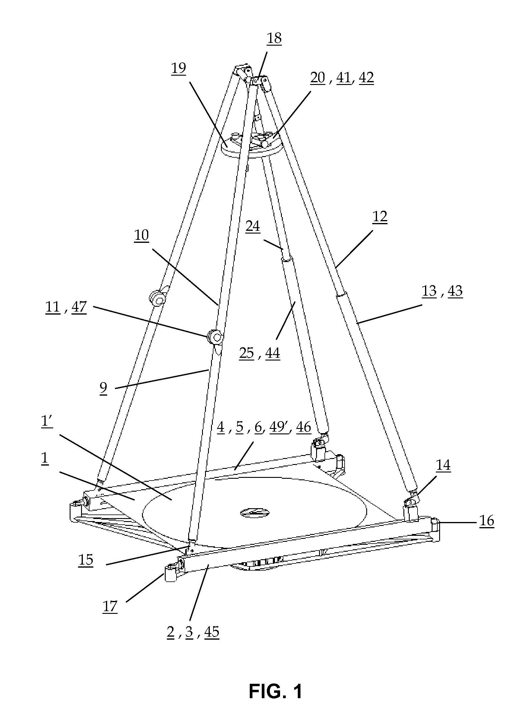 Deployable telescope having a thin-film mirror and metering structure