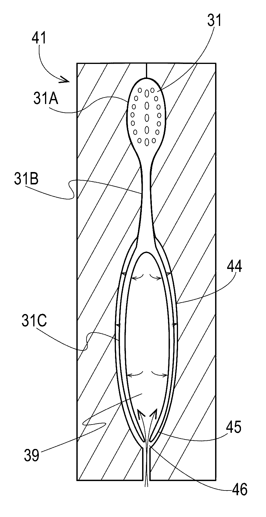 Method for producing a toothbrush having an inner cavity