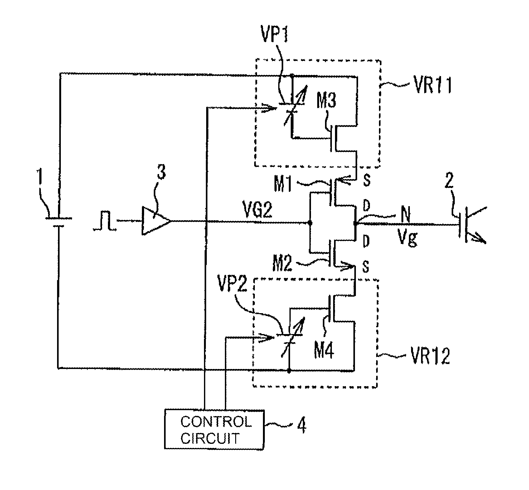 Voltage controlled switching element gate drive circuit