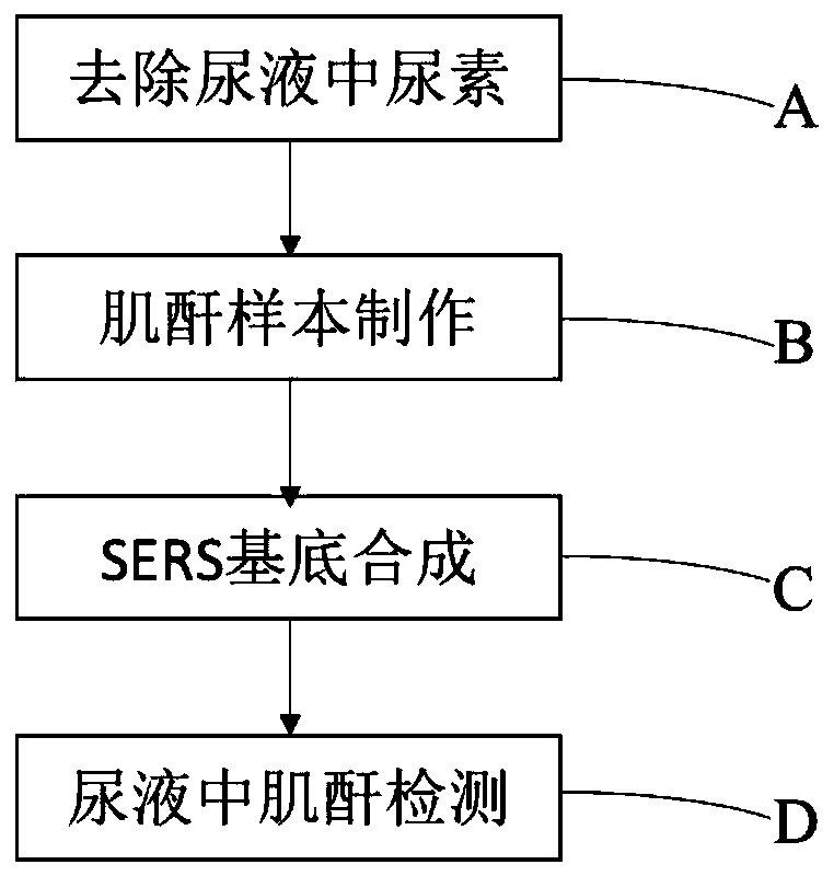 Novel method for detecting creatinine in urine on basis of SERS (surface enhanced Raman spectroscopy)