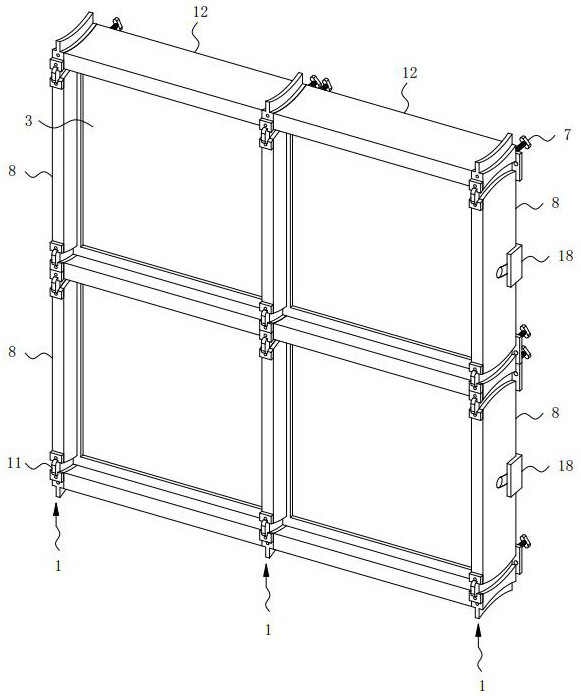 A curtain wall with adjustable panel inclination angle