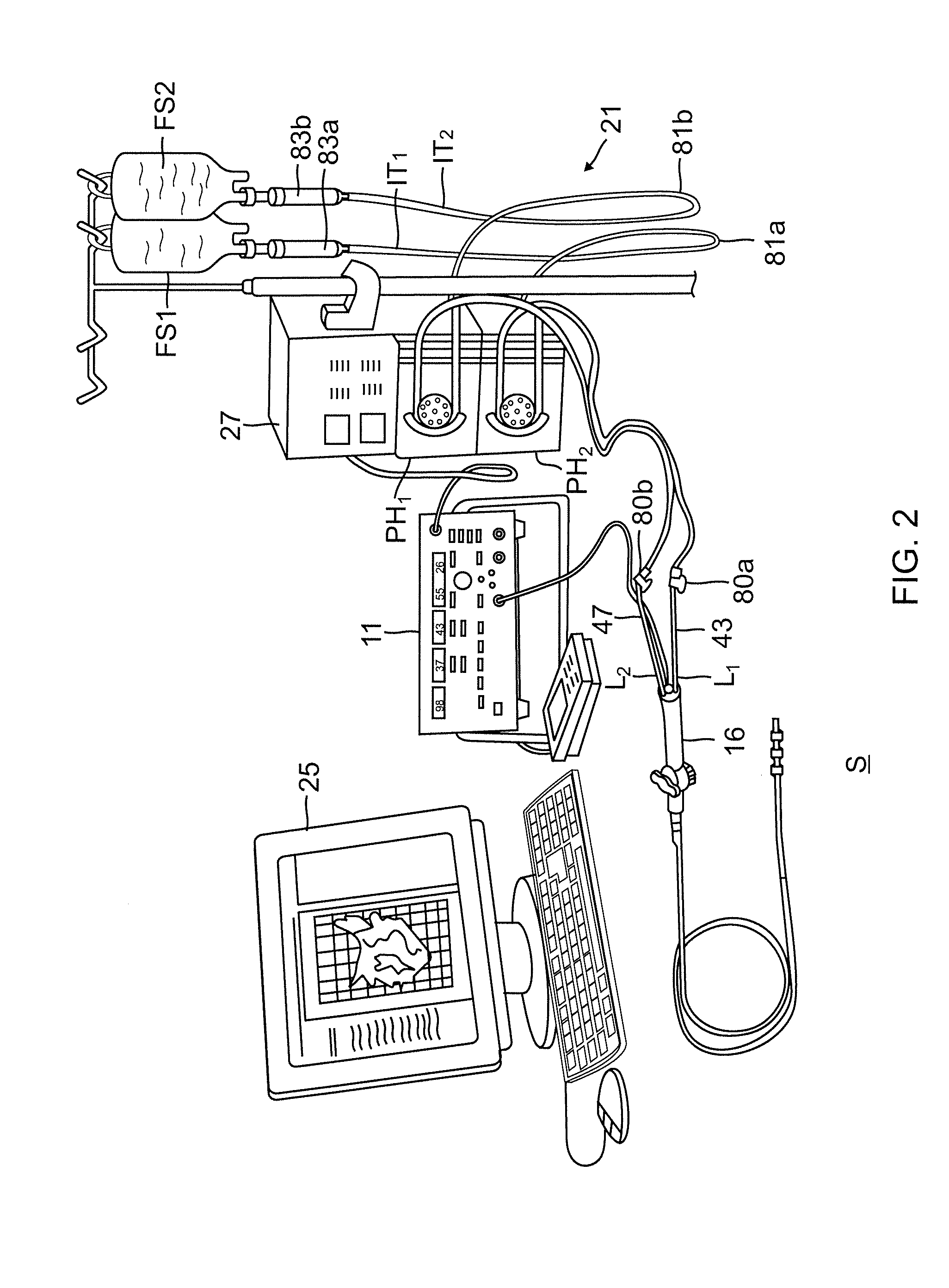 Integrated ablation system using catheter with multiple irrigation lumens