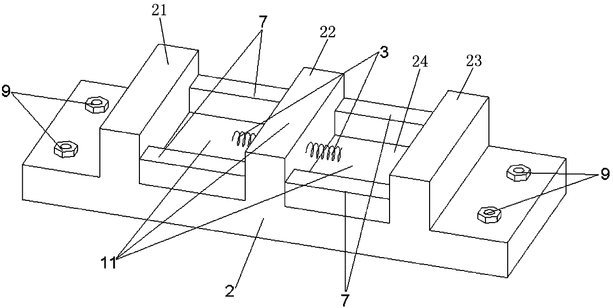 Resettable sliding friction shock insulation and absorption support