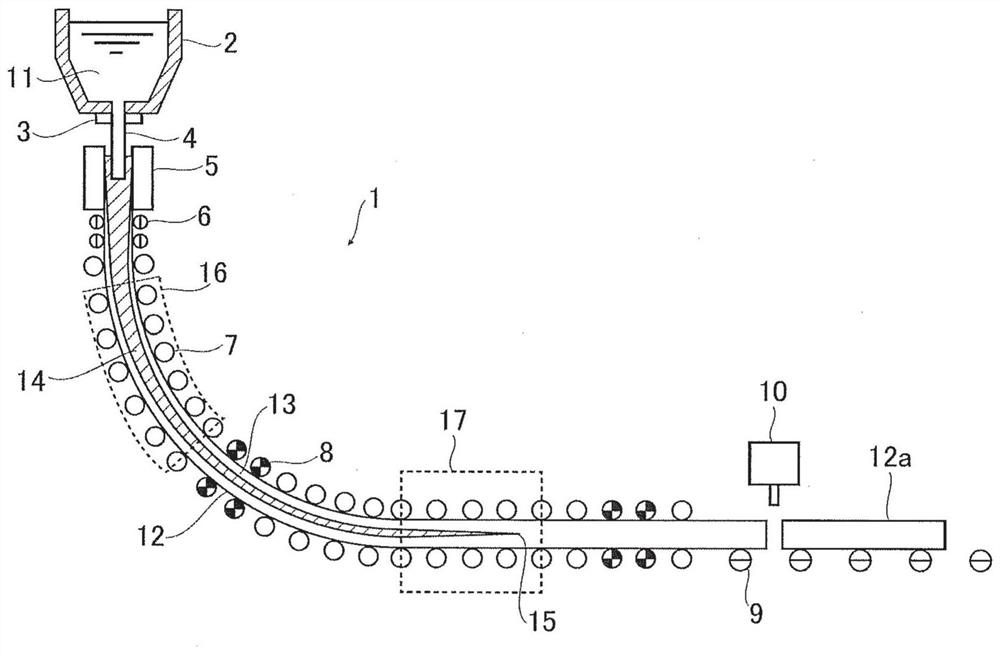 continuous casting method for steel