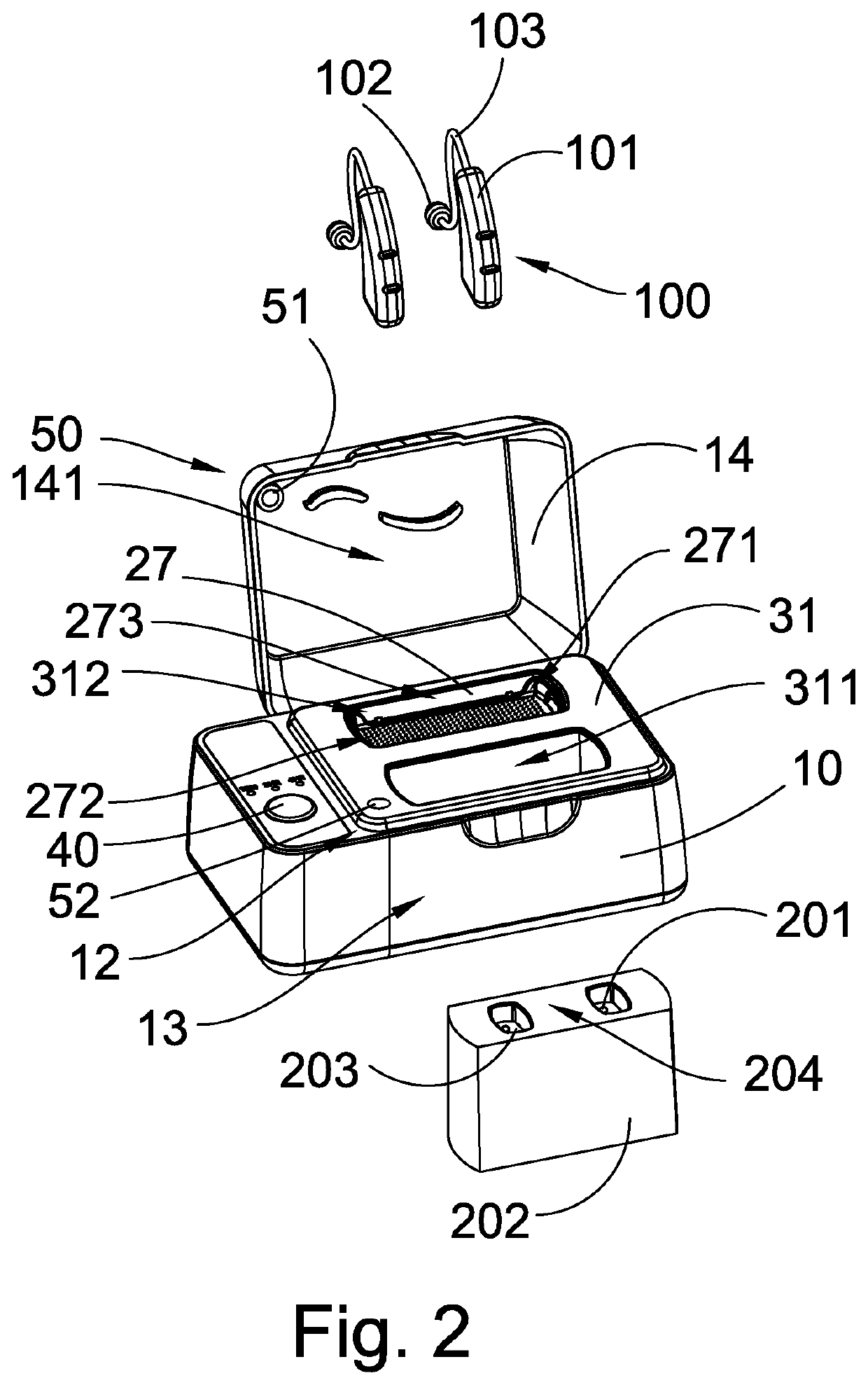 Charging and Drying Station for Hearing Aid Device