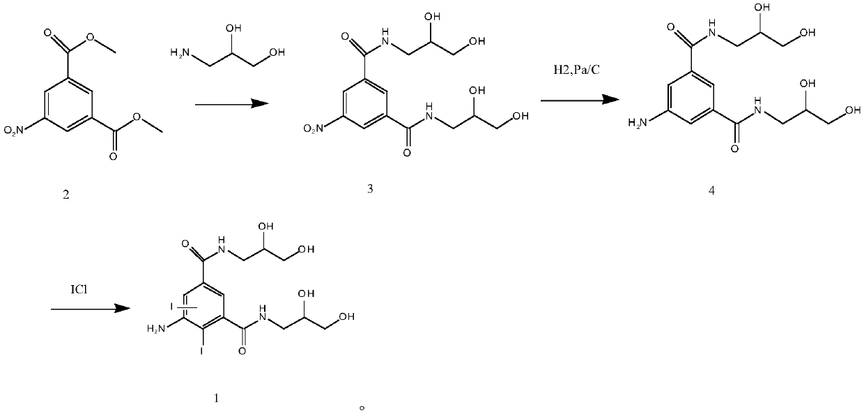 Synthetic method of iohexol impurity F and application thereof in synthesis of iohexol impurity G, impurity H and impurity M