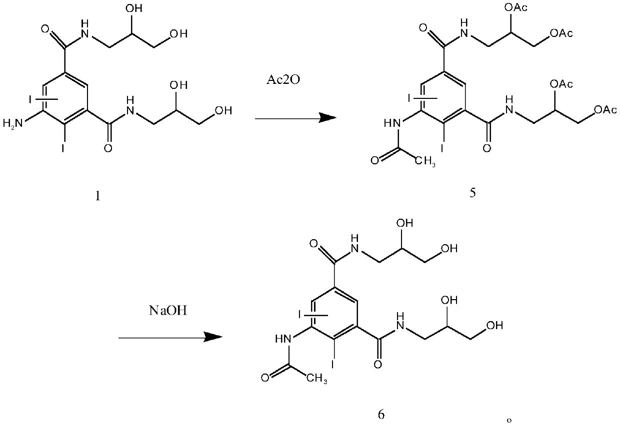 Synthetic method of iohexol impurity F and application thereof in synthesis of iohexol impurity G, impurity H and impurity M