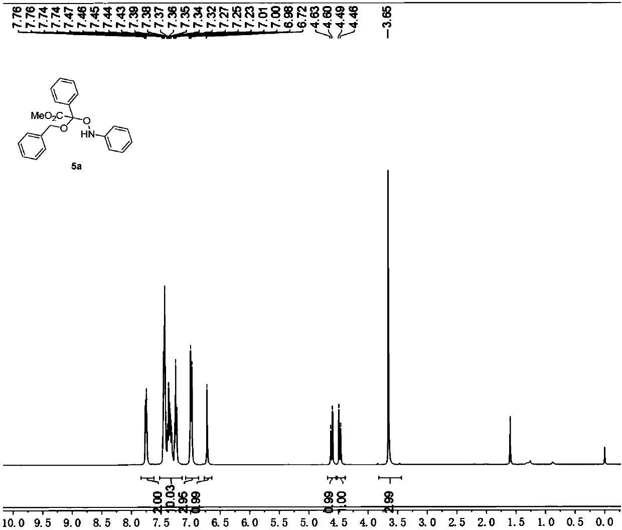 Alpha-alkoxy-alpha-nitroxyacetate derivative, and synthesis method and application thereof