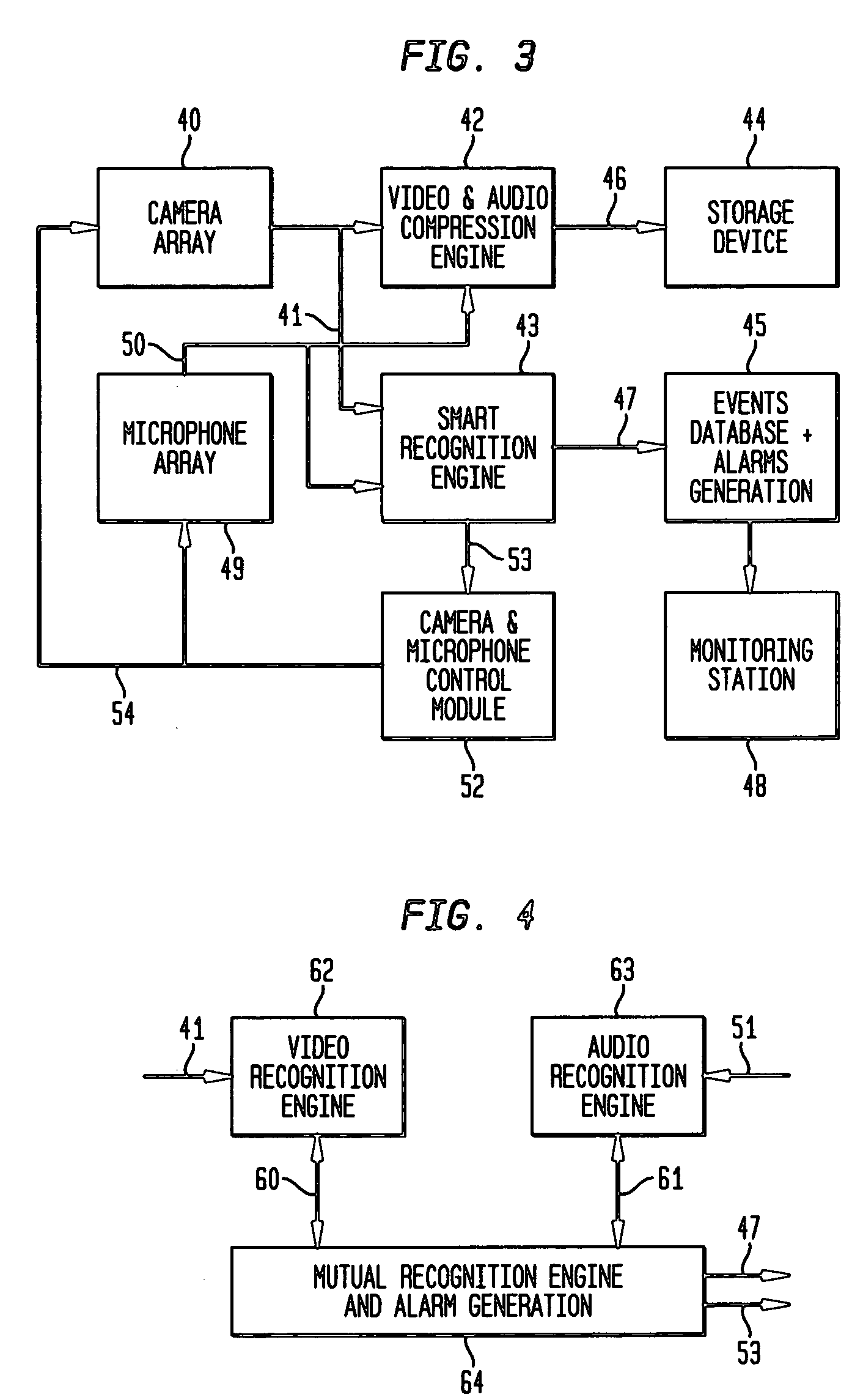 Video surveillance system and method with combined video and audio recognition
