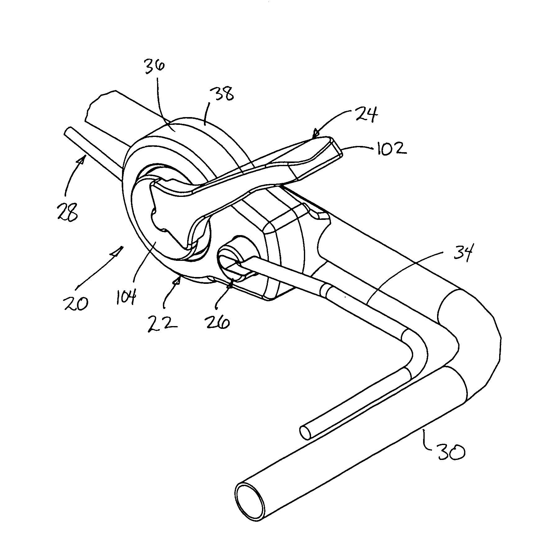 Apparatus for two-motion cable engagement