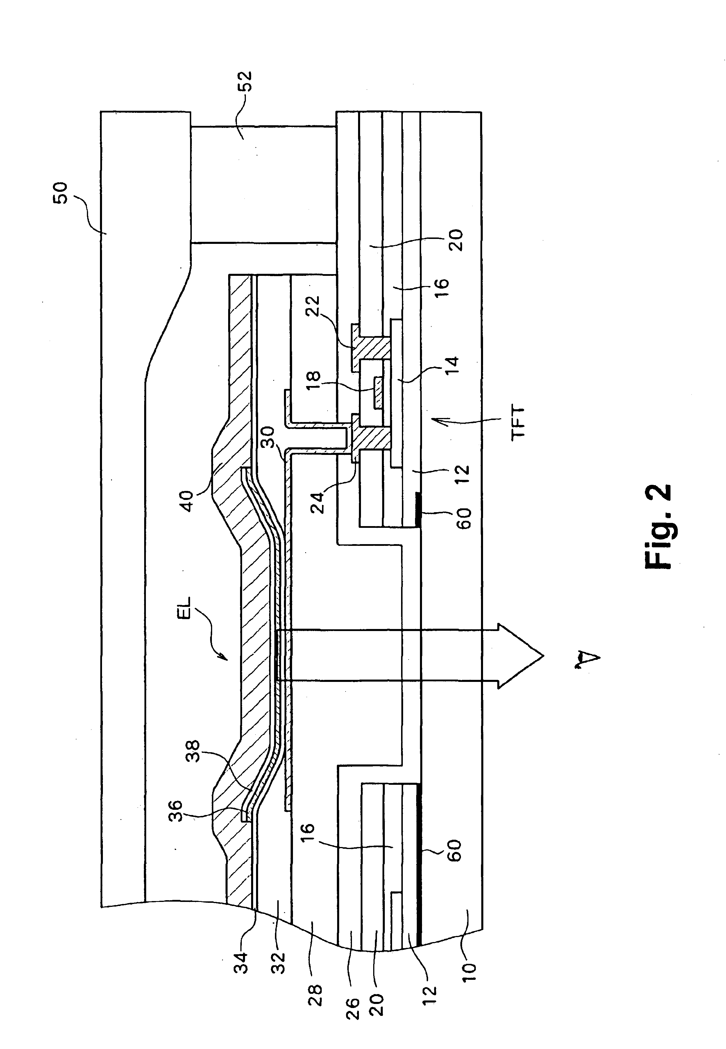 Electroluminescence display apparatus with opening in silicon oxide layer
