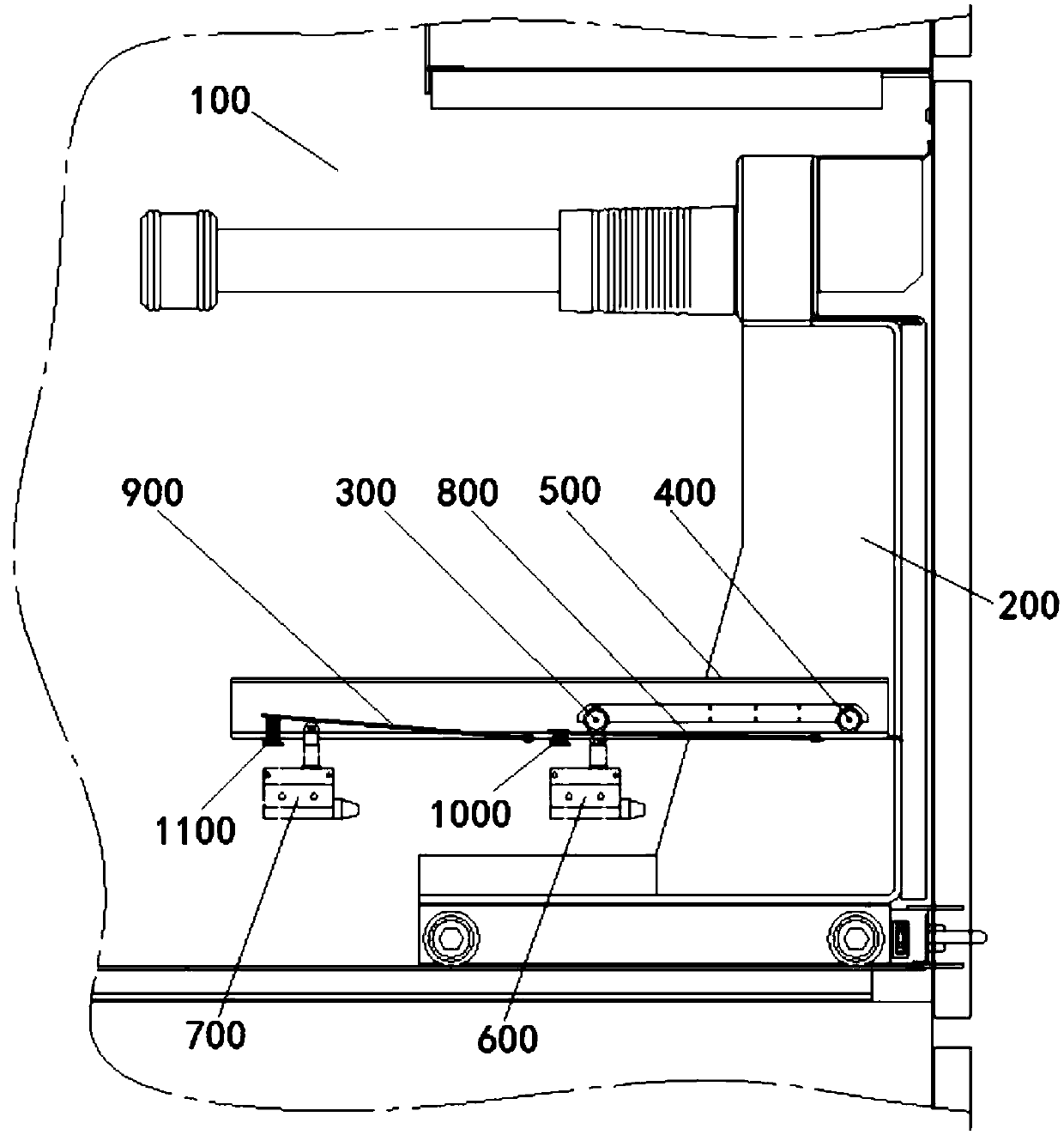 Position monitoring device for grounding handcart of switch cabinet