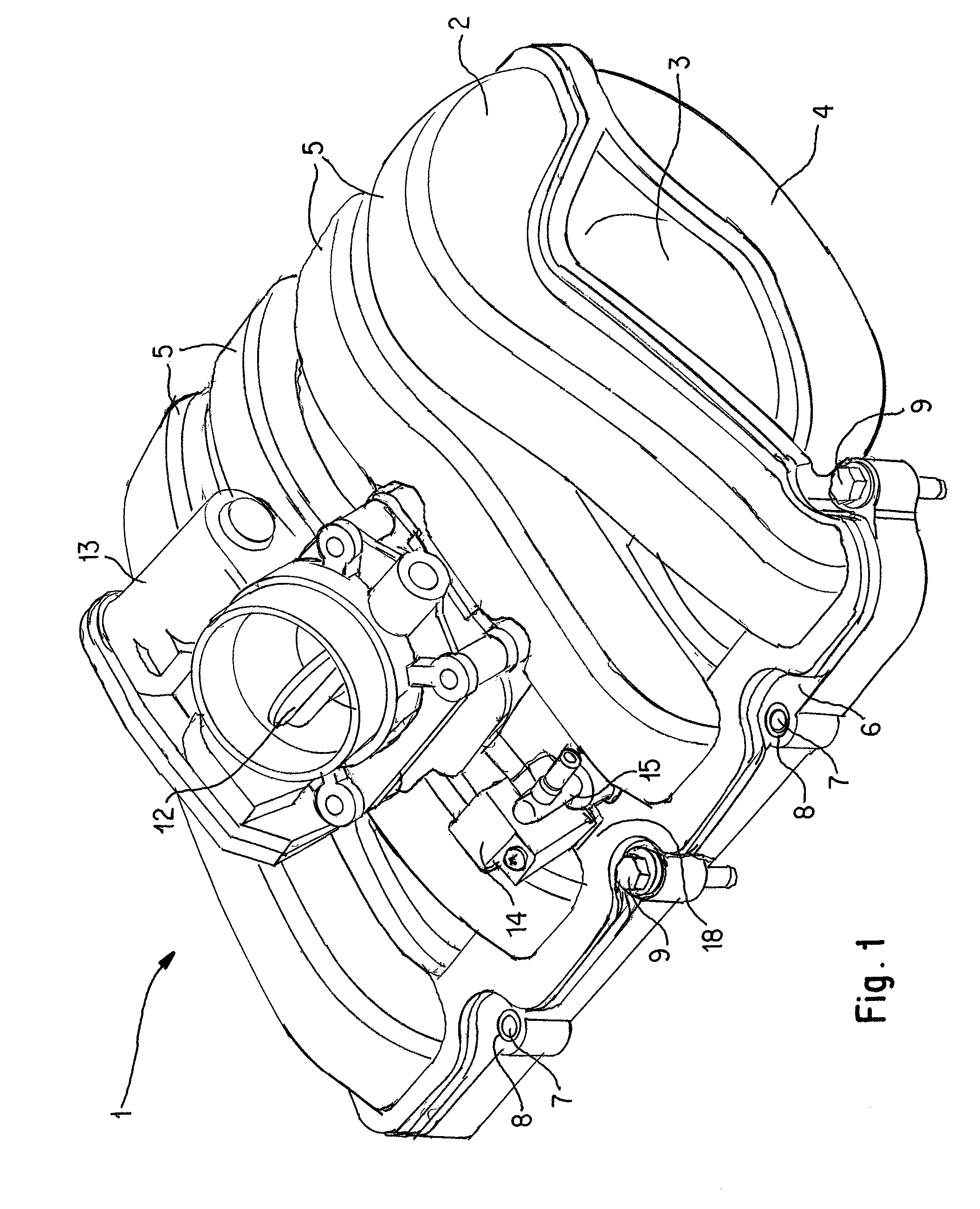 Multi-shell air intake manifold with passage for map sensor and method of producing same