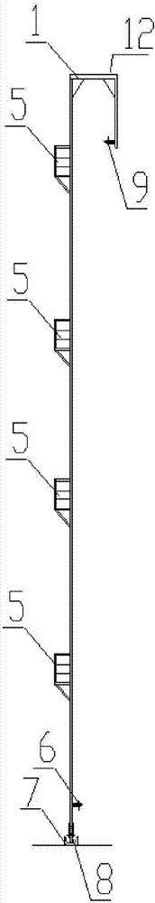 Wall surface color steel plate mounting construction method and hanging ladder applied by same