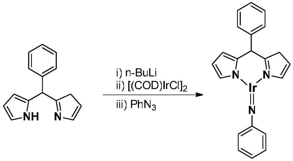 Trivalent iridium imine complex containing iridium nitrogen double bond, preparation method and application thereof