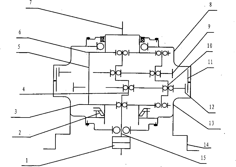 Vertical-shaft wind power generation gearbox