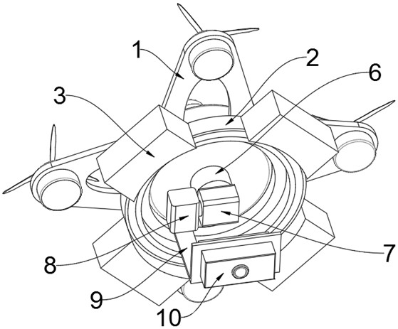 Unmanned aerial vehicle topographic surveying and mapping device with self-stabilizing holder