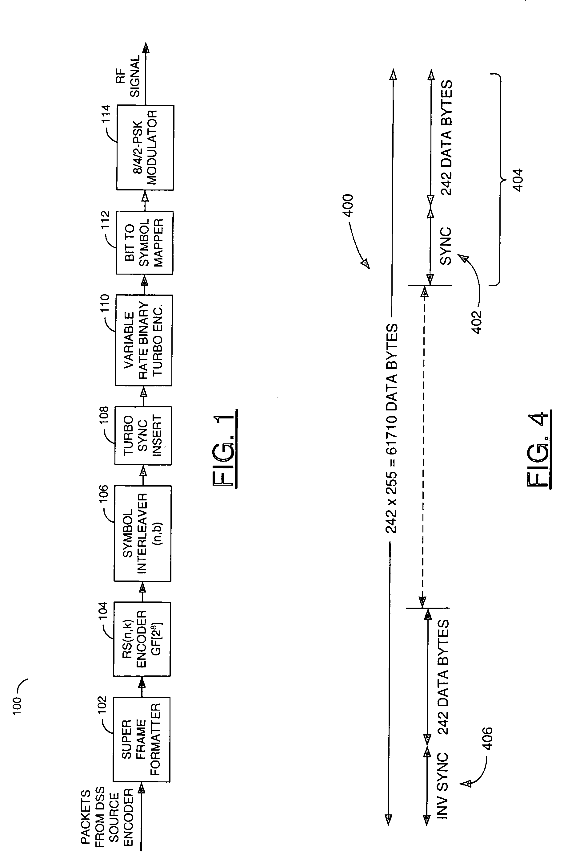 System to efficiently transmit two HDTV channels over satellite using turbo coded 8PSK modulation for DSS compliant receivers