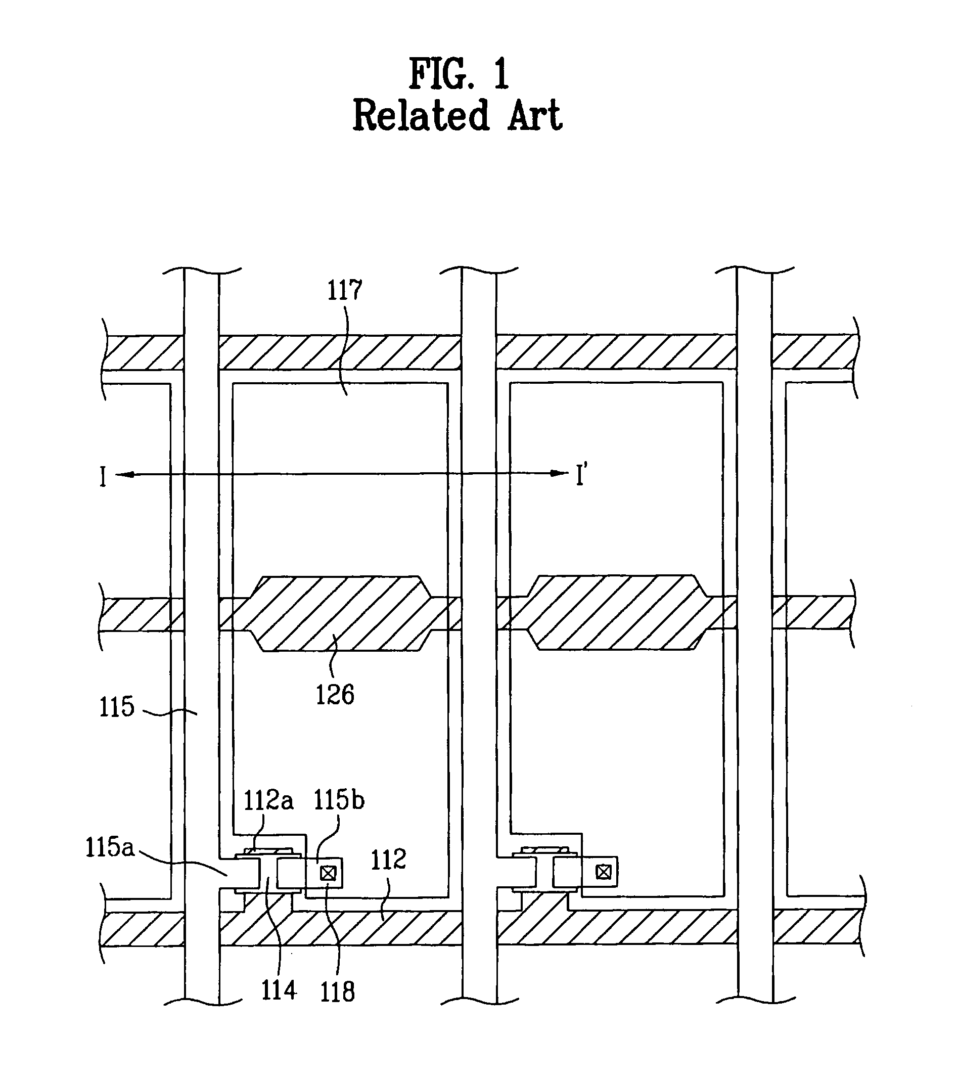 Liquid crystal display device having common line parallel to and between gate line and pixel electrode with light shield projecting from common line parallel to data line and overlapping area between data line and pixel electrode