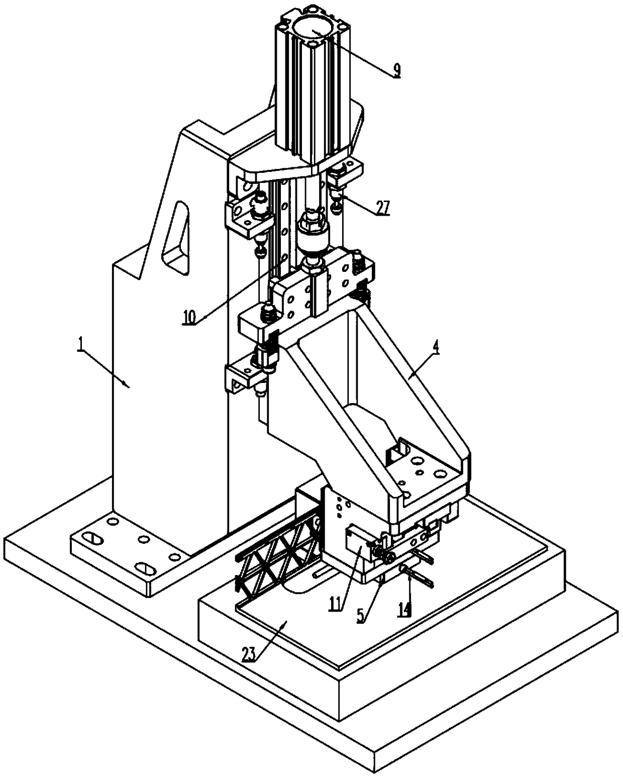 Mechanism used for maintaining pressure of L-shaped part