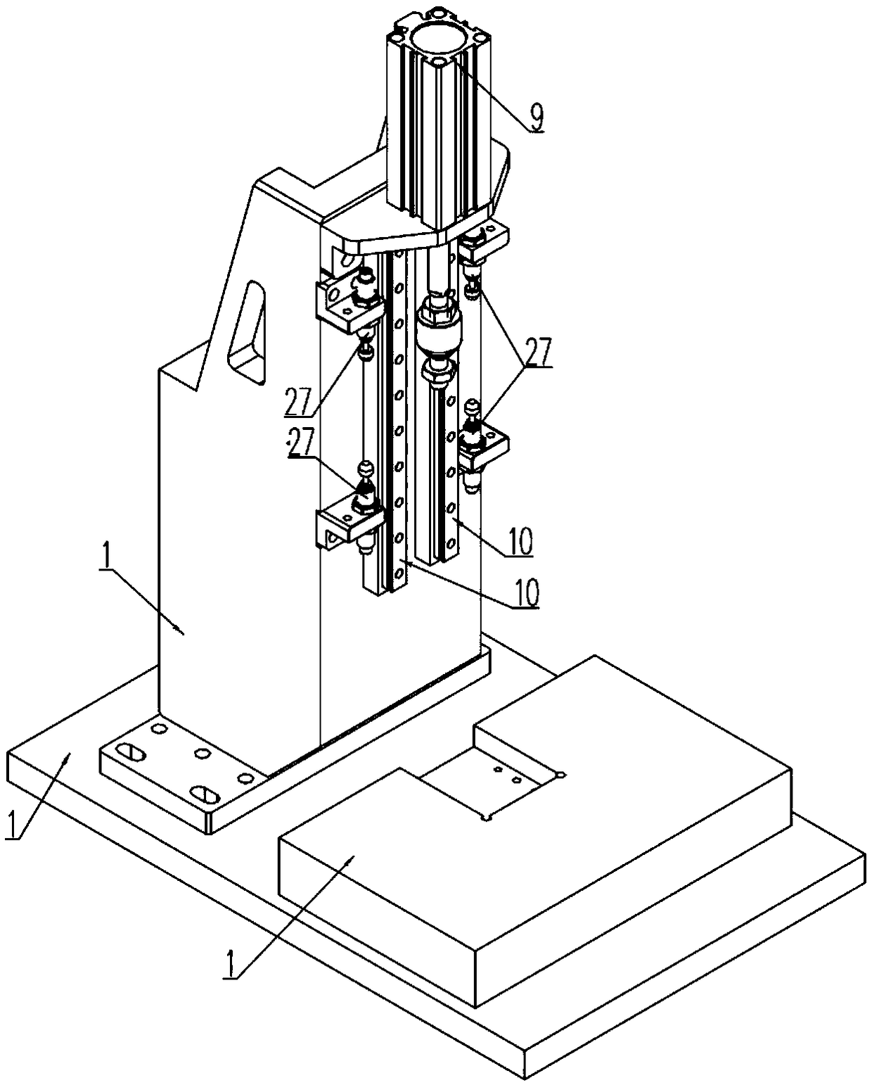 Mechanism used for maintaining pressure of L-shaped part