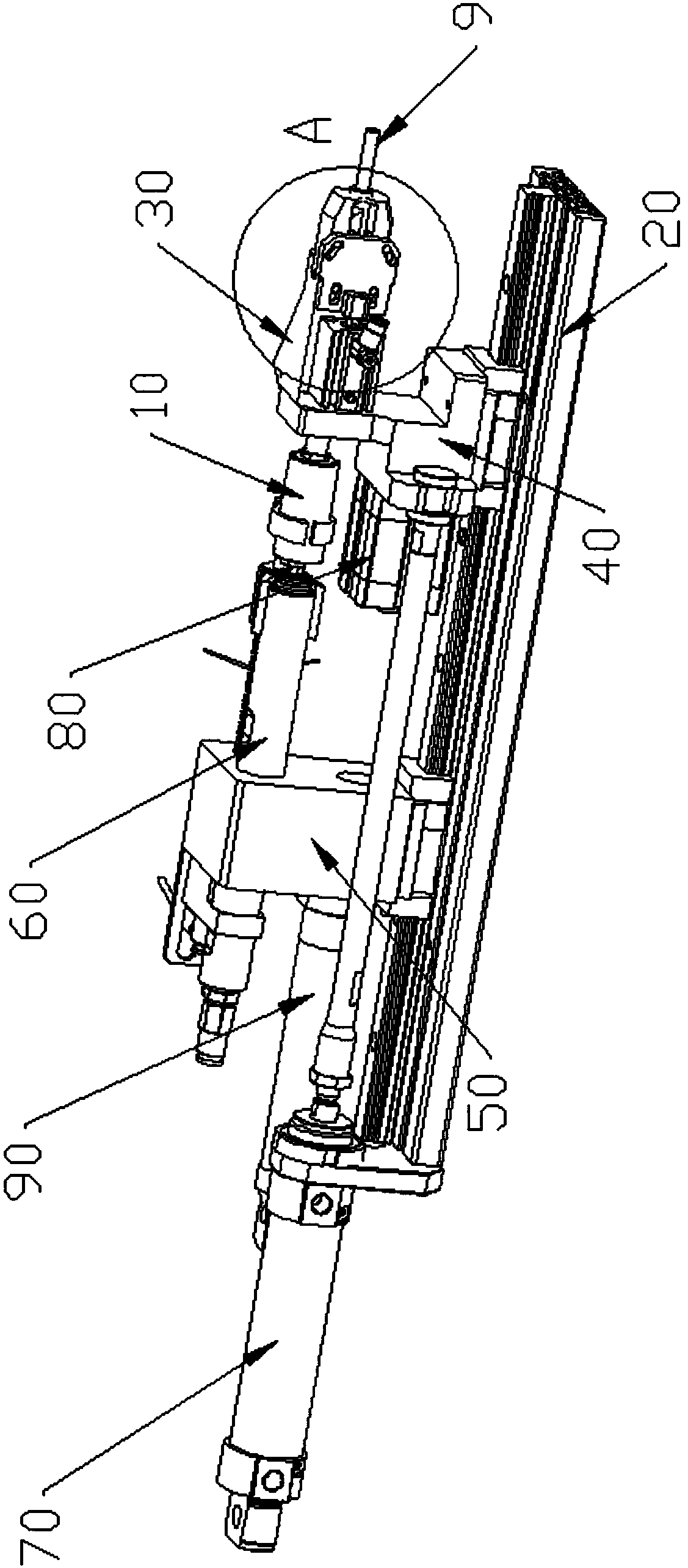 Nail feeding tail end locking device of double-end stud