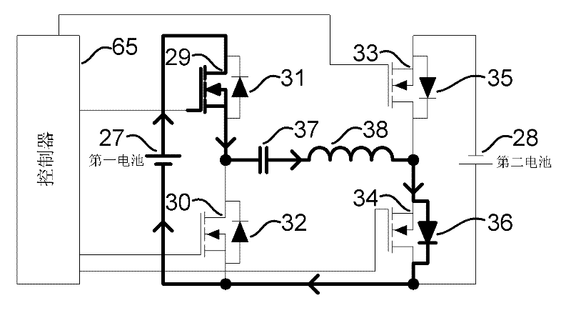 Battery energy balancing circuit