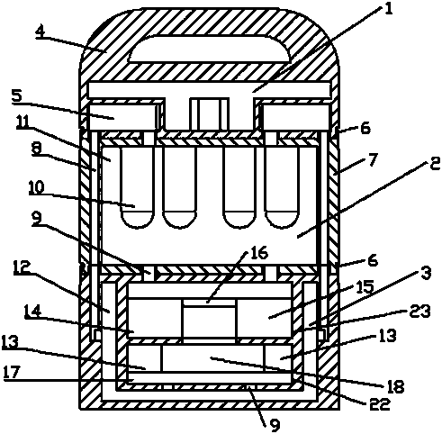 Stackable test tube transport device and usage method thereof