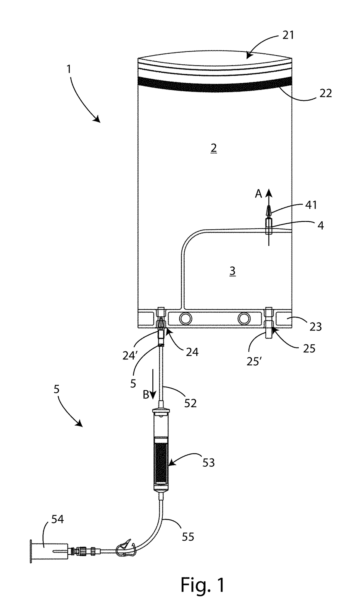 Closed circuit sterile device and method of collection, transport and processing in total sterile chain
