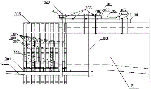 Suspended and open type novel hanging basket device and construction method thereof