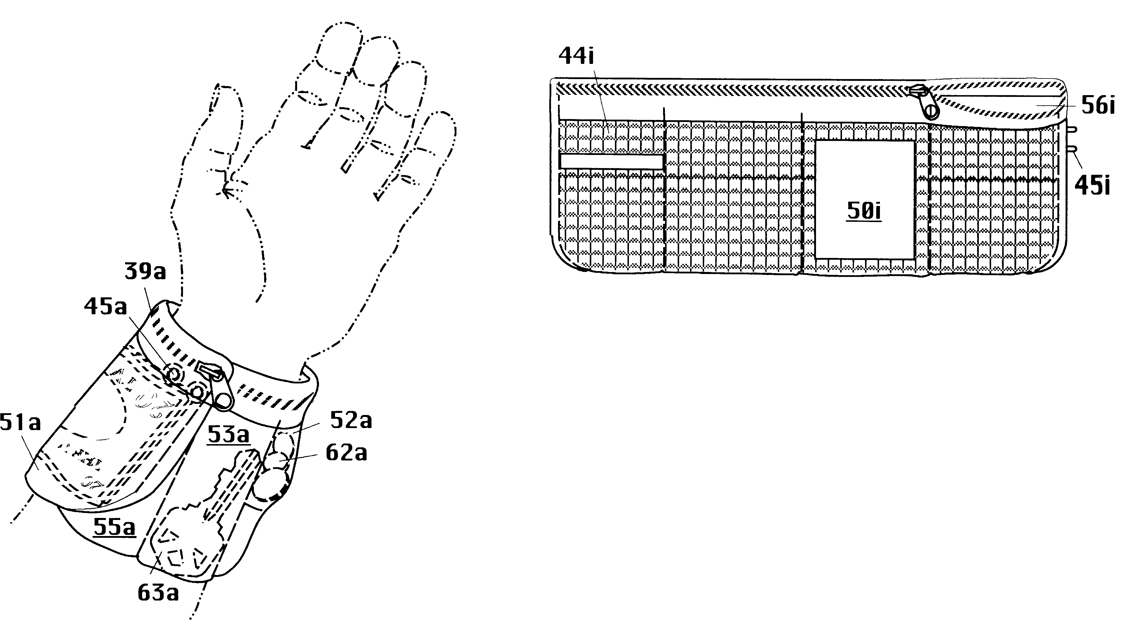 Wrist wallet with hook-to-mesh-fabric attaching means